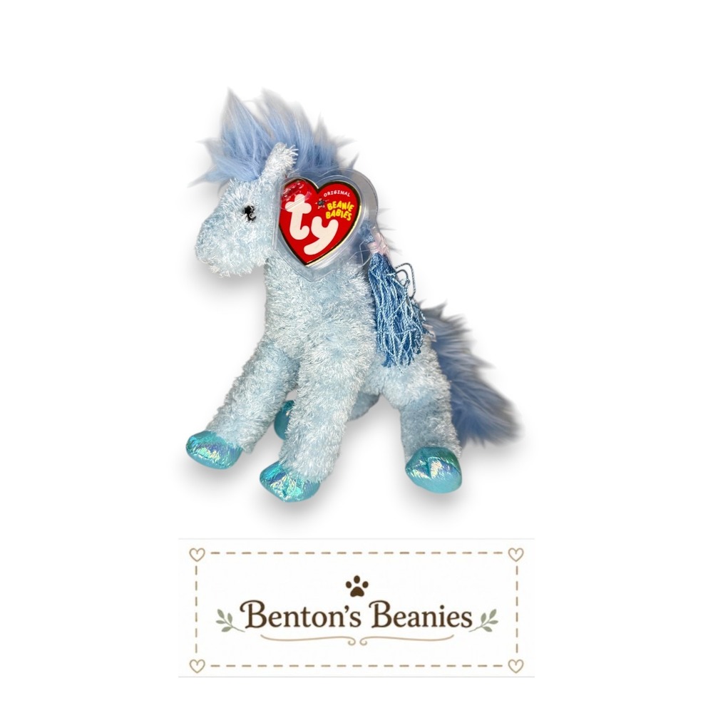 Charming the Horse Ty Beanie Baby | Sea Blue Beauty 🌊 | Mint Heart Tag ⭐